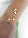 Sonne Mond u. Sterne - Armband Sonne zackig/Brillant  585/000 Gelbgold